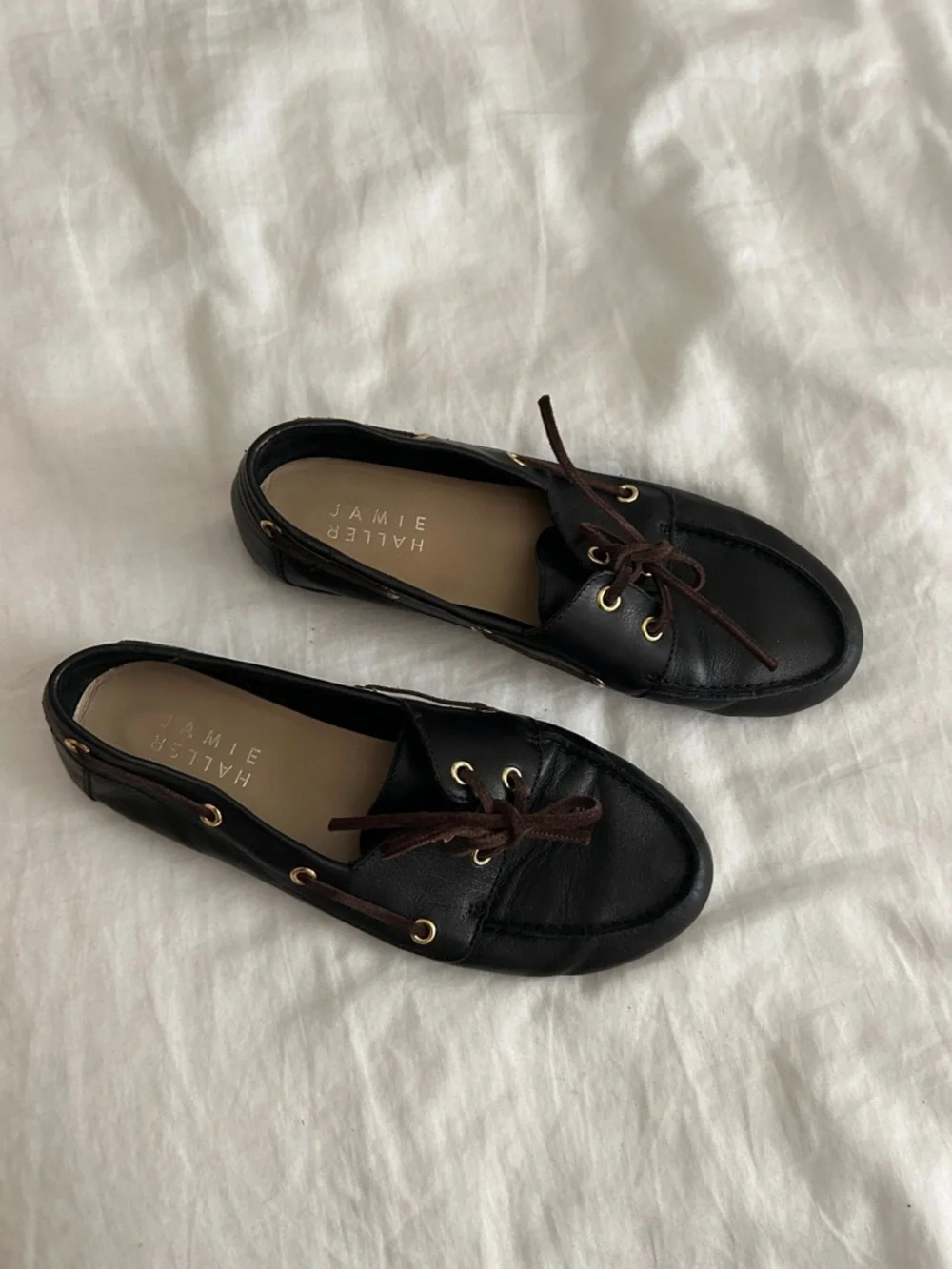 Jamie Haller Black Leather Boat Loafers 38 - Picture 4 of 9